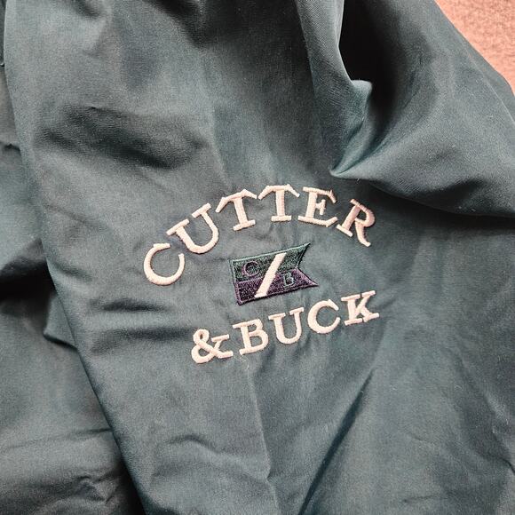 Vintage Cutter & Buck Windbreaker Pullover Green Mens 2XL DOMINION Energy - Picture 7 of 10